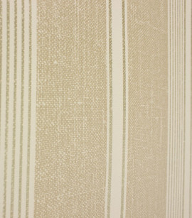 PÁG. 30 - Papel de Parede Vinílico Classic Stripes (Americano) - Listras com Imitação de Textura (Tons de Bege/ Detalhes com Brilho Dourado)