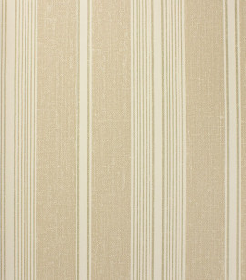 PÁG. 30 - Papel de Parede Vinílico Classic Stripes (Americano) - Listras com Imitação de Textura (Tons de Bege/ Detalhes com Brilho Dourado)