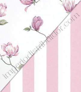 PÁG. 31 - Papel de Parede Vinílico English Florals (Inglês) - Floral Delicado (Tons de Rosa/ Branco/ Levíssimo Relevo)