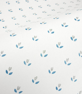 PÁG. 33 - Papel de Parede Vinílico Fragrant Roses (Chinês) - Florzinhas (Tons de Azul/ Branco)