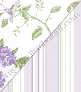 PÁG. 36 - Papel de Parede Vinílico English Florals (Inglês) - Listras (Tons de Lilás/ Leve Verde/ Levíssimo Relevo)