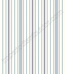 PÁG. 39 - Papel de Parede Vinílico Ashford Stripes (Americano) - Listras (Azul/ Branco/ Bordo)