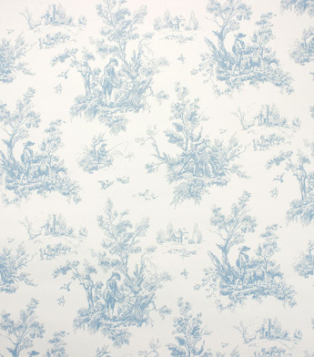 PÁG. 54 - Papel de Parede Vinílico Fragrant Roses (Chinês) - Desenho Colonial (Azul/ Branco)