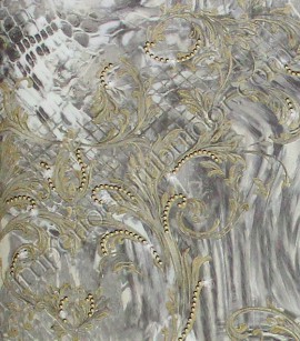 PÁG. 56 - Painel de Parede Vinílico Roberto Cavalli 3 (Italiano) - Arabesco com Abstrato (Detalhes com Aplicação de 1500 Cristais)