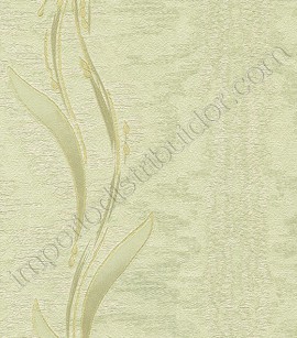 PÁG. 69 - Papel de Parede Vinílico Vanity (Italiano) - Folhas (Leve Verde/ Tons de Bege/ Dourado/ Detalhes Metalizados)