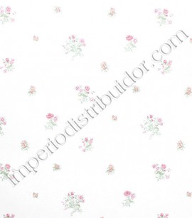 PÁG. 81 - Papel de Parede Vinílico English Florals (Inglês) - Flores Miúdas (Tons de Rosa/ Branco/ Brilho Sutil)