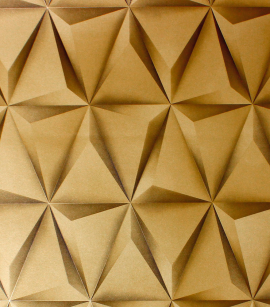 Papel de Parede 3D Geométrico - Importado Lavável - Coleção Lord II (Dourado/ Com Brilho)