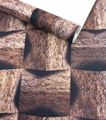 Papel de Parede 3D Madeira Imitação - Importado Lavável - Coleção New Rustic (Marrom Avermelhado)