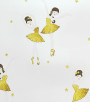 PÁG. 54- Papel de Parede Bailarinas Amarelo com Leve Brilho Glitter- Coleção Yoyo 2 - Vinilico Importado