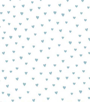 PÁG. 10 - Papel de Parede Infantil Coração Azul com Glitter - Coleção Fofura Baby - Vinílico Importado