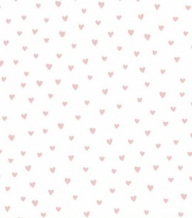 PÁG. 13 - Papel de Parede Infantil Coração Rosa Claro com Glitter - Coleção Fofura Baby - Vinílico Importado