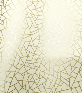 PÁG. 29 - Papel de Parede Craquelê Off-White e Dourado (Brilho) - Coleção Neo Geometric - Semi-Vinílico