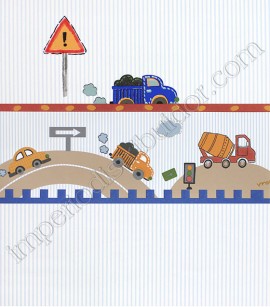 PÁG. 78 - Papel de Parede Infantil Vinílico All Kids - Transportes (Azul/ Colorido)