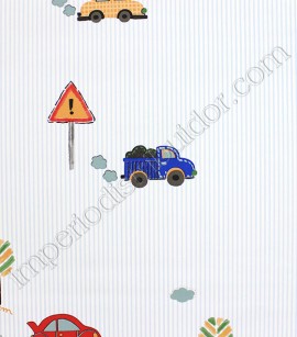 PÁG. 78 - Papel de Parede Infantil Vinílico All Kids - Transportes (Azul/ Colorido)