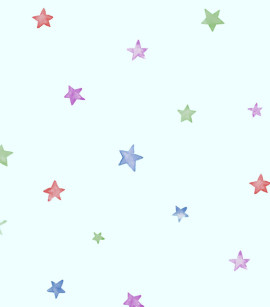 PÁG. 43 - Papel de Parede Estrelas Azul e Colorido - Coleção Hello Kids - Vinílico Importado