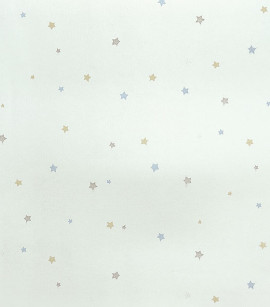 PÁG. 31- Papel de Parede Estrelas Tons de Bege e Azul- Coleção Yoyo 2 - Vinilico Importado