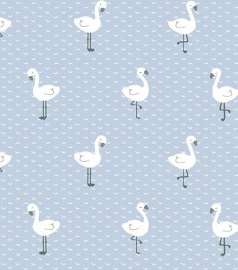 PÁG. 19 - Papel de Parede Infantil Flamingos Azul Leve Glitter - Coleção Fofura Baby - Vinílico Importado