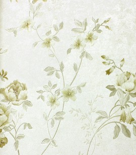 PÁG. 27 - Papel de Parede Floral Bege Claro e Dourado (Brilho e leve relevo) - Coleção Dolce Vita - Vinílico Lavável