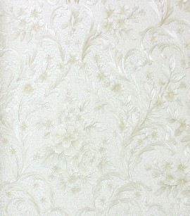 PÁG. 62 - Papel de Parede Floral e Arabesco Off-White (Brilho e leve relevo) - Coleção Dolce Vita - Vinílico Lavável