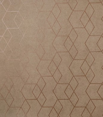 PÁG. 51 - Papel de Parede Formas Geométricas Marrom (Detalhes com brilho em Cobre) - Coleção Essencial - Vinílico