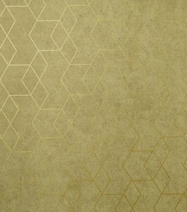 PÁG. 52 - Papel de Parede Formas Geométricas Mostarda Escura (Detalhes com brilho em dourado) - Coleção Essencial - Vinílico