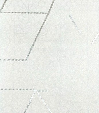 PÁG. 63 - Papel de Parede Geométrico Abstrato Off-White com Brilho Metálico - Coleção White Swan - Vinílico Importado