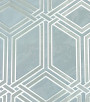 PÁG. 28 - Papel de Parede Geométrico Cinza Azulado com Brilho Metálico - Coleção White Swan - Vinílico Importado