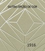 PÁG. 12 - Papel de Parede Geométrico Cinza Claro (Brilho Laminado em Dourado) - Coleção Neo Geometric - Semi-Vinílico