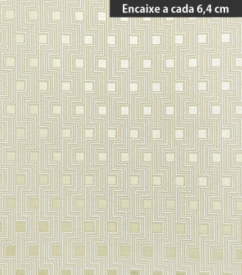 PÁG. 38 - Papel de Parede Geométrico Estilizado Tons de Bege (Brilho Dourado) - Coleção Neo Geometric - Semi-Vinílico