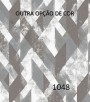 PÁG. 44 - Papel de Parede Geométrico Losango Tons de Cinza e Branco (Leve brilho prata) - Coleção Essencial - Vinílico