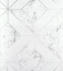 PÁG. 41 - Papel de Parede Geométrico Off-White com Fio Prata - Coleção White Swan - Vinílico Importado