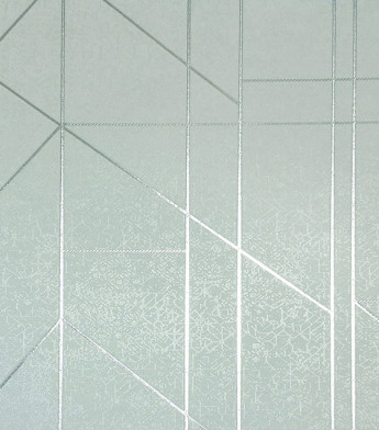 PÁG. 58 - Papel de Parede Linhas Geométricas Cinza Fio Prata - Coleção White Swan - Vinílico Importado