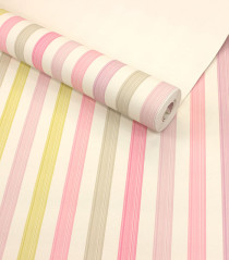 Papel de Parede Listrado Rosa Color - Coleção Império Algodão Doce - Importado Lavável