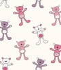 PÁG. 49 - Papel de Parede Infantil Ursinhos Rosa e Roxo - Coleção Fofura Baby - Vinílico Importado