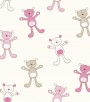 PÁG. 55 - Papel de Parede Infantil Ursinhos Rosa e Bege - Coleção Fofura Baby - Vinílico Importado